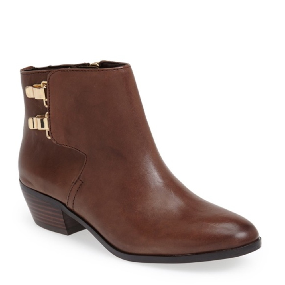 Sam Edelman Peter buckle brown leather booties